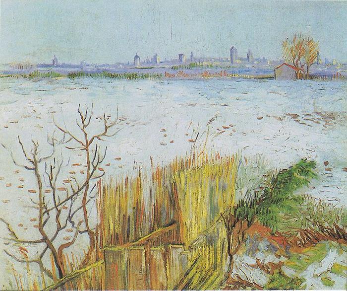  Landscape in the snow with Arles in the Background